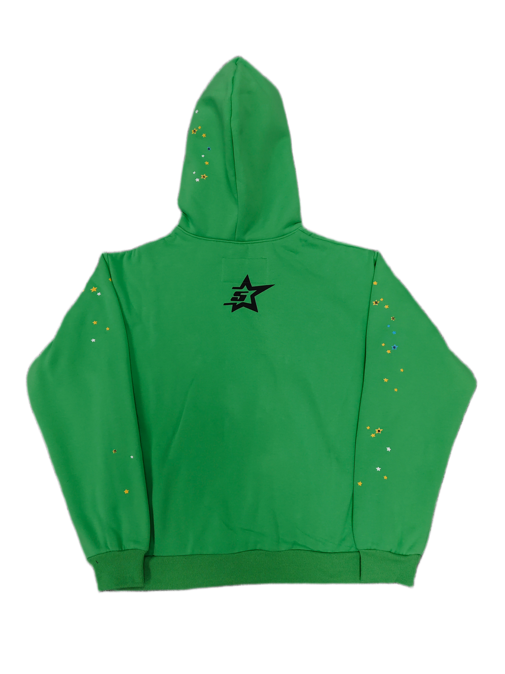 Sp5der Punk V2 Rhinestone Hoodie Bright Green