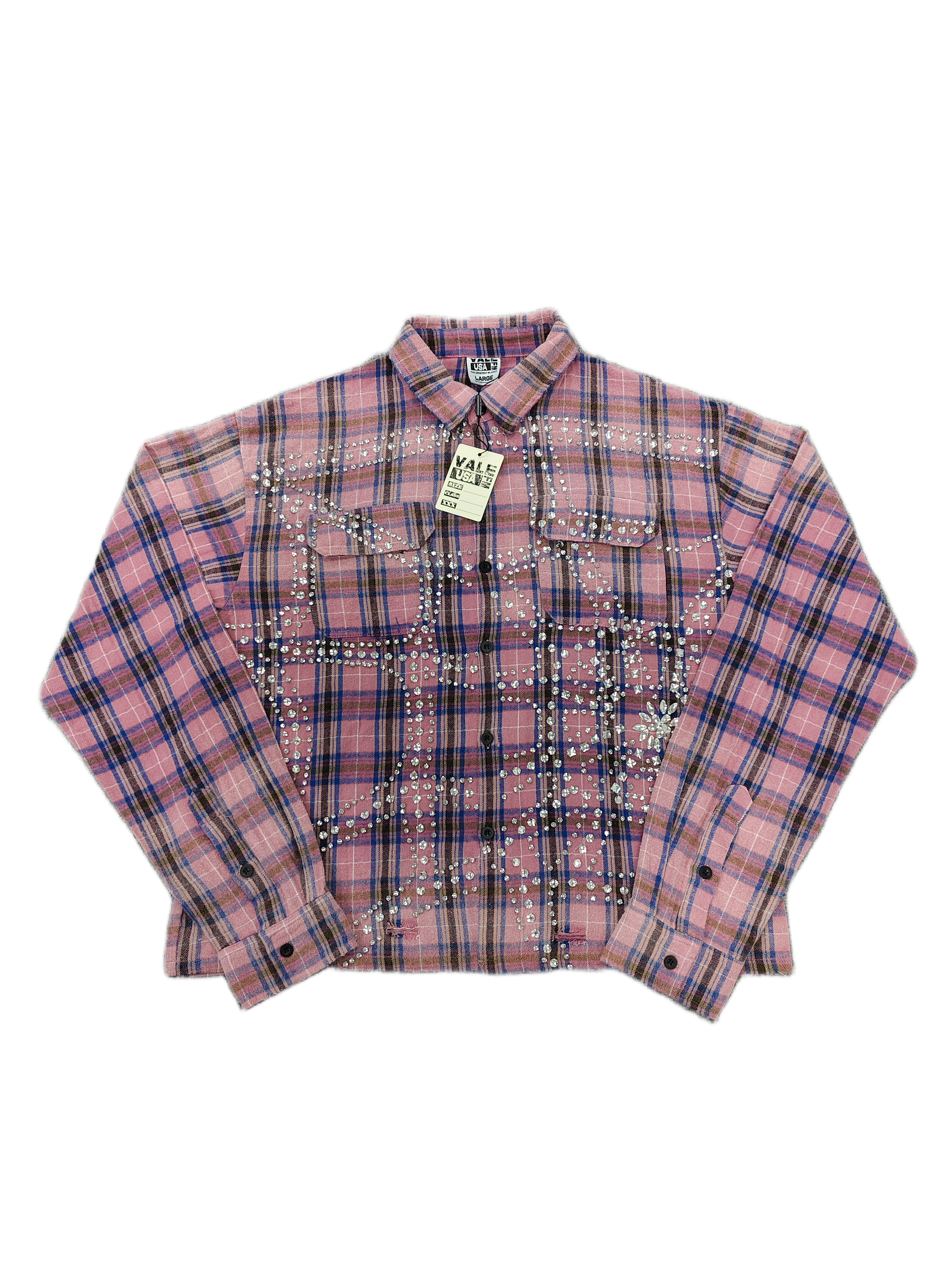 Vale Forever Rhinestone Spider Web Flannel Shirt