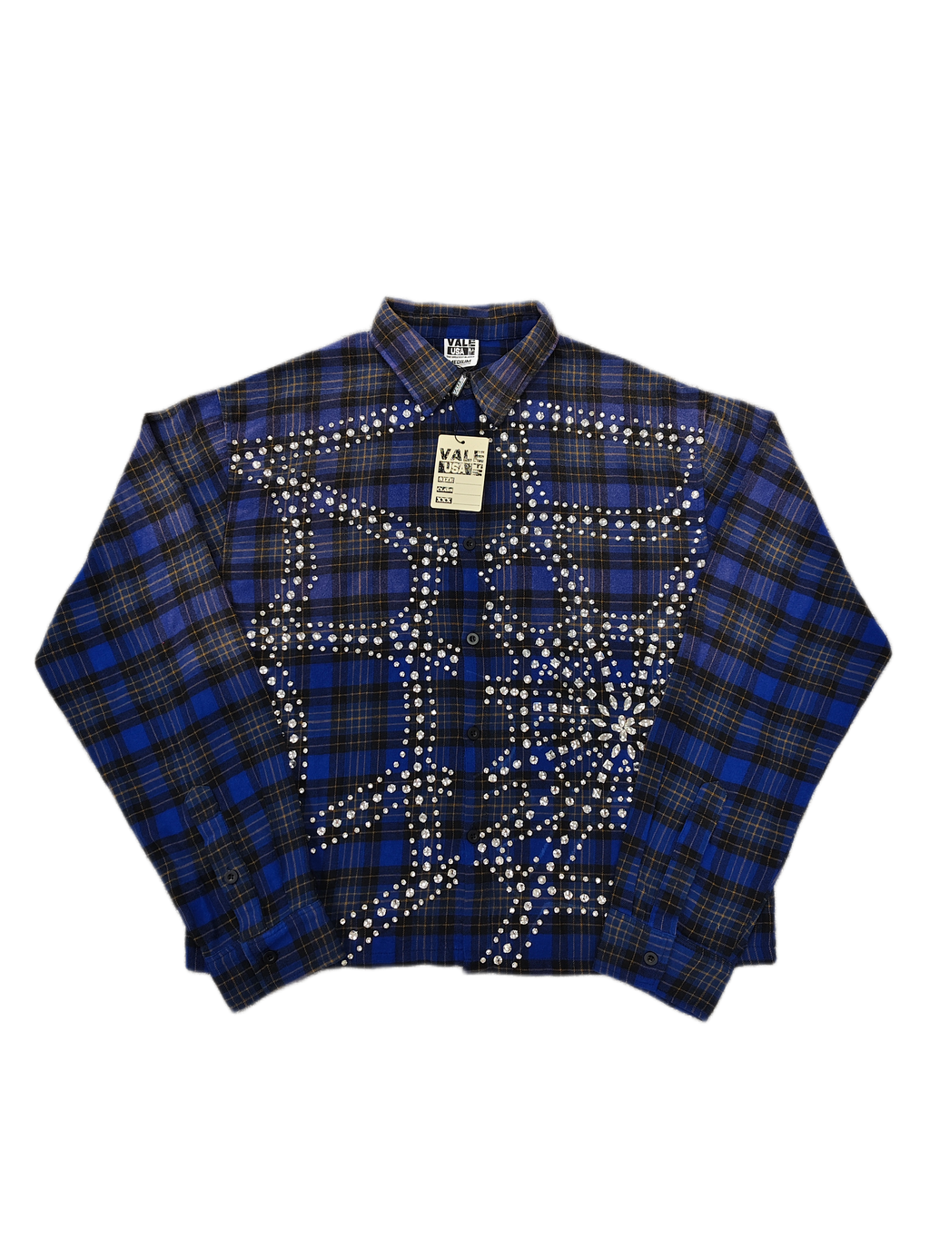Vale Forever Rhinestone Spider Web Flannel Shirt