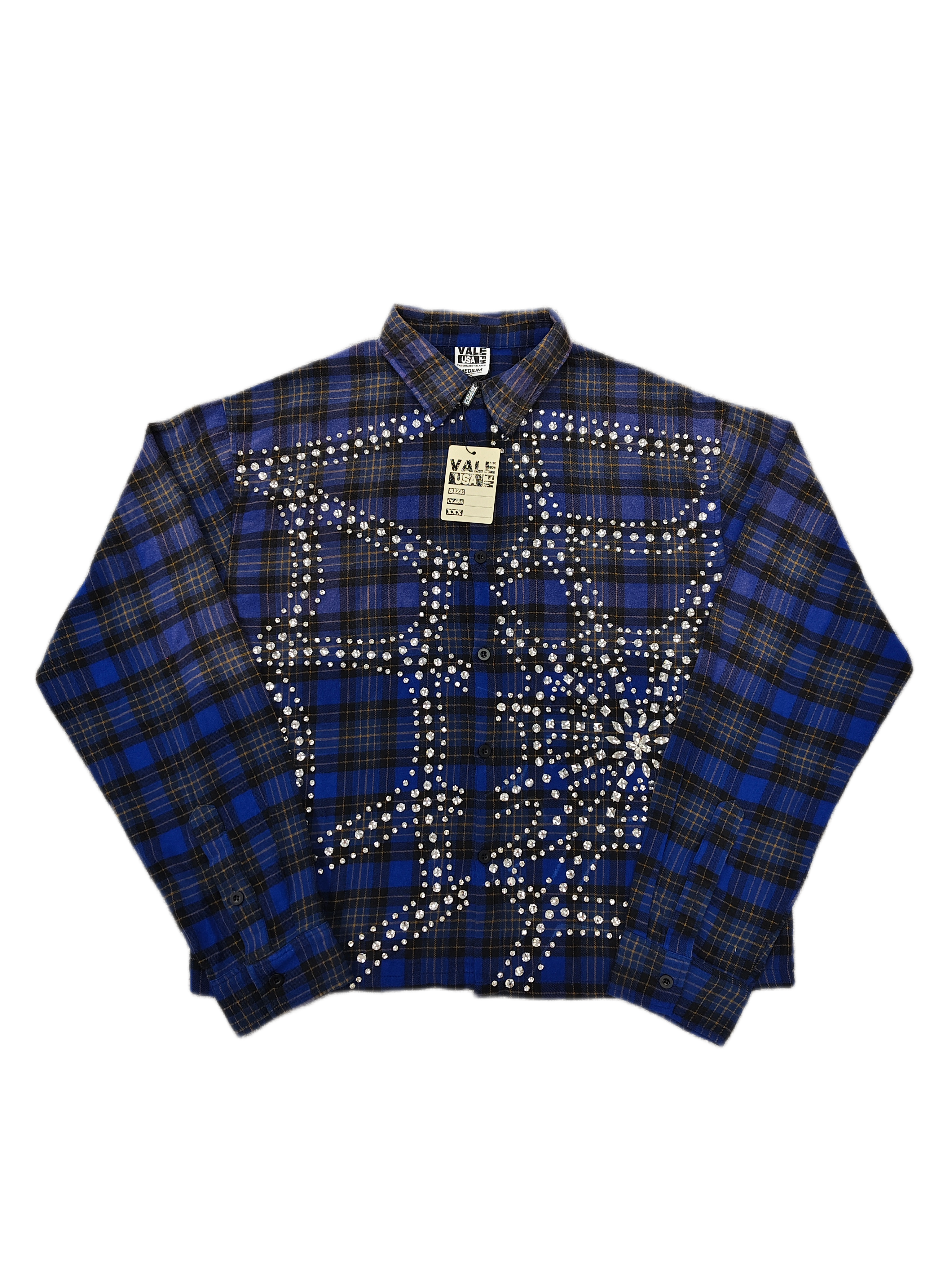 Vale Forever Rhinestone Spider Web Flannel Shirt