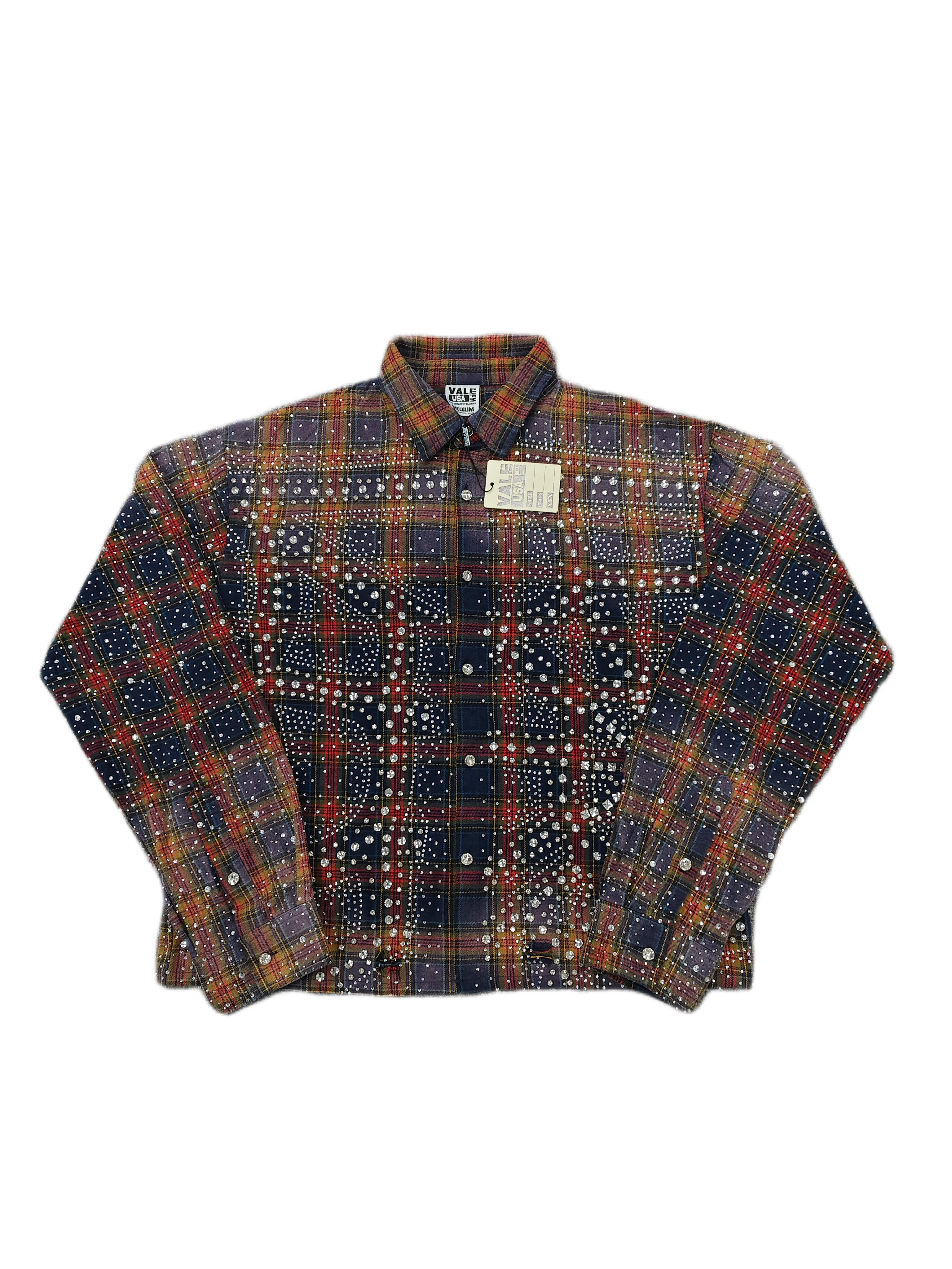 Vale Forever Rhinestone Spider Web Flannel Shirt