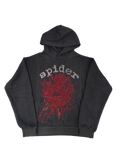 Sp5der Rhinestone OG Web V2 Hoodie Black